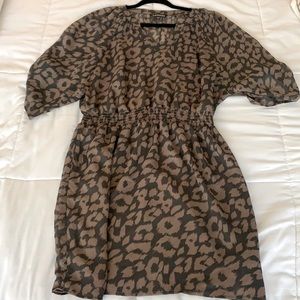 Express sheer Lined leopard print dress